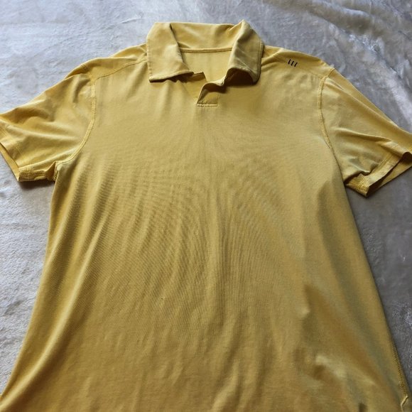 LULULEMON Yellow Polo Short Sleeve Men's Shirt Size 8 - Picture 2 of 8